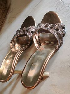 Golden And Copper Colour Heels