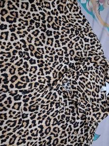 Leopard Print Button-Down Top