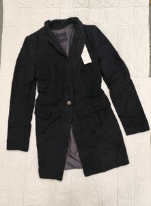 Women Elegant Black Coat - Size S