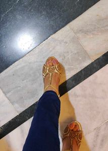 Gold Embellished bridal heels