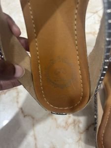 Silver Beaded Ethnic Size 37 Sandals From Melange