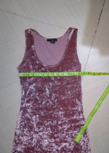 Forever 21Peach Velvet Dress For Women Stretchable