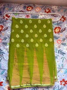 Mehendi Green Georgette Saree 🌿