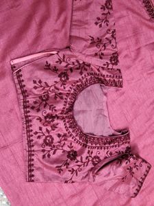 Elegant Pink Saree with Blouse