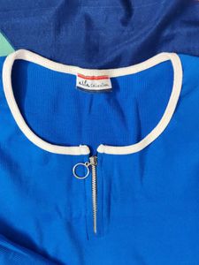 Blue Long Sleeve Top