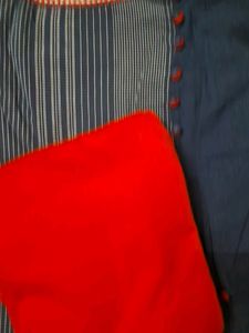 Blue N RED LEGGING  Kurta Set