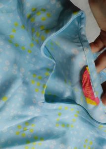 Blue Floral Printed Flared Sleeved Crop Top Size S