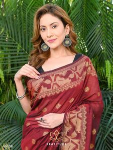 Elegant Maroon Silk Saree