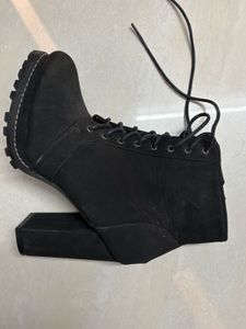 Black Lace Up Ankle Boots