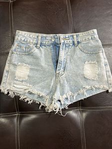 Ripped Denim Shorts