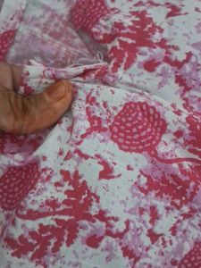 Pink Floral Long Sleeve Short Kurti