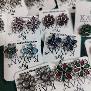 Any one (1) Oxidized Flower Stud Earrings -