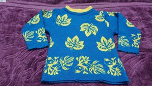 Cute Kids Blue Leaf winter cord set with pochun