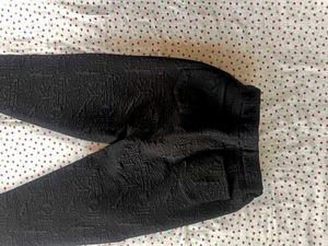 Textured Black Pants