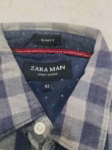 Zara Man Checked Slim Fit Shirt