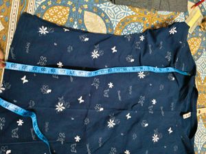 Comfortable Navy Blue Printed Top In Xl Size