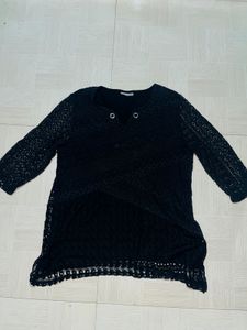 ✨ Elegant Black Lace Tunic ✨