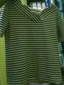 Striped Top with Unique Collar