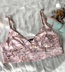 ZARA PINK PAISLEY CROP TOP
