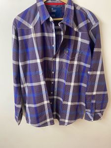 D’cot Purple Plaid Button-Down Shirt