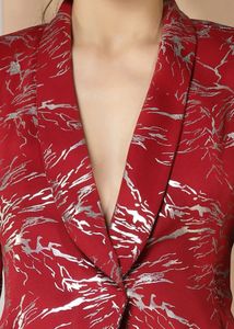 Red &amp; Silver Pant Suit