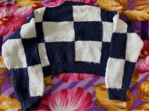 Checkerboard Cropped Sweater