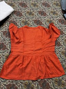 AND Orange Button-Down Top | XXL