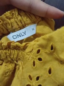 Mustard Embroidered Top