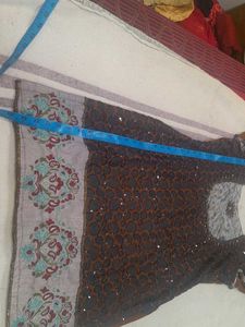 Brown Sequin Embellished Dress