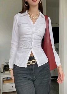 Office Siren White  Fitted Shirt