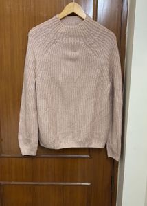 H&M Shiny Peach Cable Knit Sweater