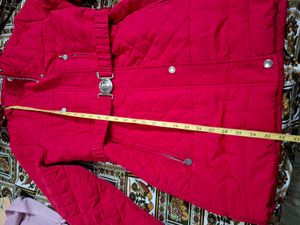 Red Quilted Belted Coat