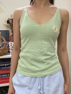 Casual Green Tank Top