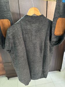 Gray Knit Pullover Sweater