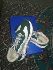 Stylish Green & White Sneakers