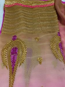 Elegant Pink &amp; Gold Saree