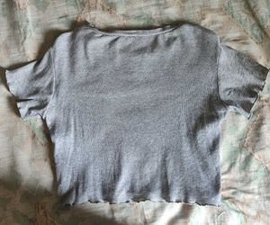 Grey Ribbed Crop Top