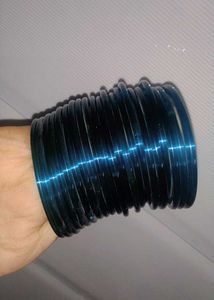 Glass Bangles, Blue And Red Size 2.2