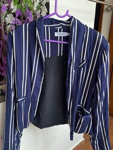 Striped Navy Blazer