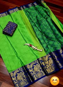 Green &amp; Blue Silk Saree