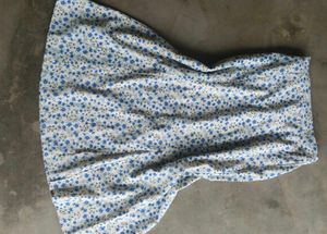 Floral Printed Blue Skirt