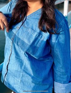 Denim Long Sleeve Top