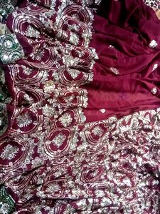 Heavy Work Brown Saree😍😍