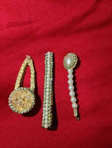 Pearl & Rhinestone Hair Clip Set❤️