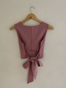 Mauve back bow Crop Top