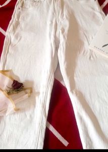 White Straight Leg Jeans