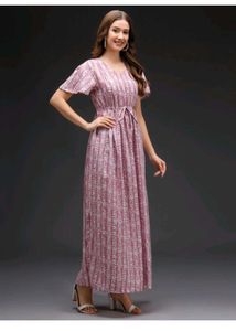 White Nd Pink Maxi Dress 👗
