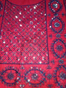 Neck Embroidery Patch Red N Blue Colour