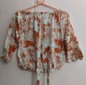 Boho Print Off-Shoulder Top