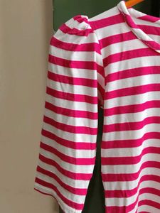 Striped Pink &amp; White Top